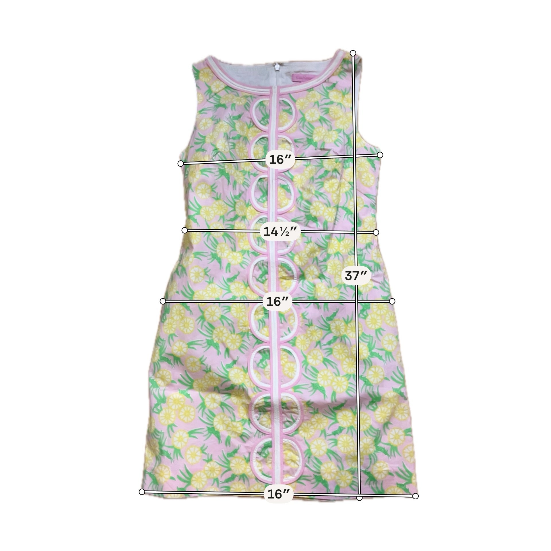 Lilly Pulitzer Jane Shift Dress Size 0 Mai Tai Pineapple Print