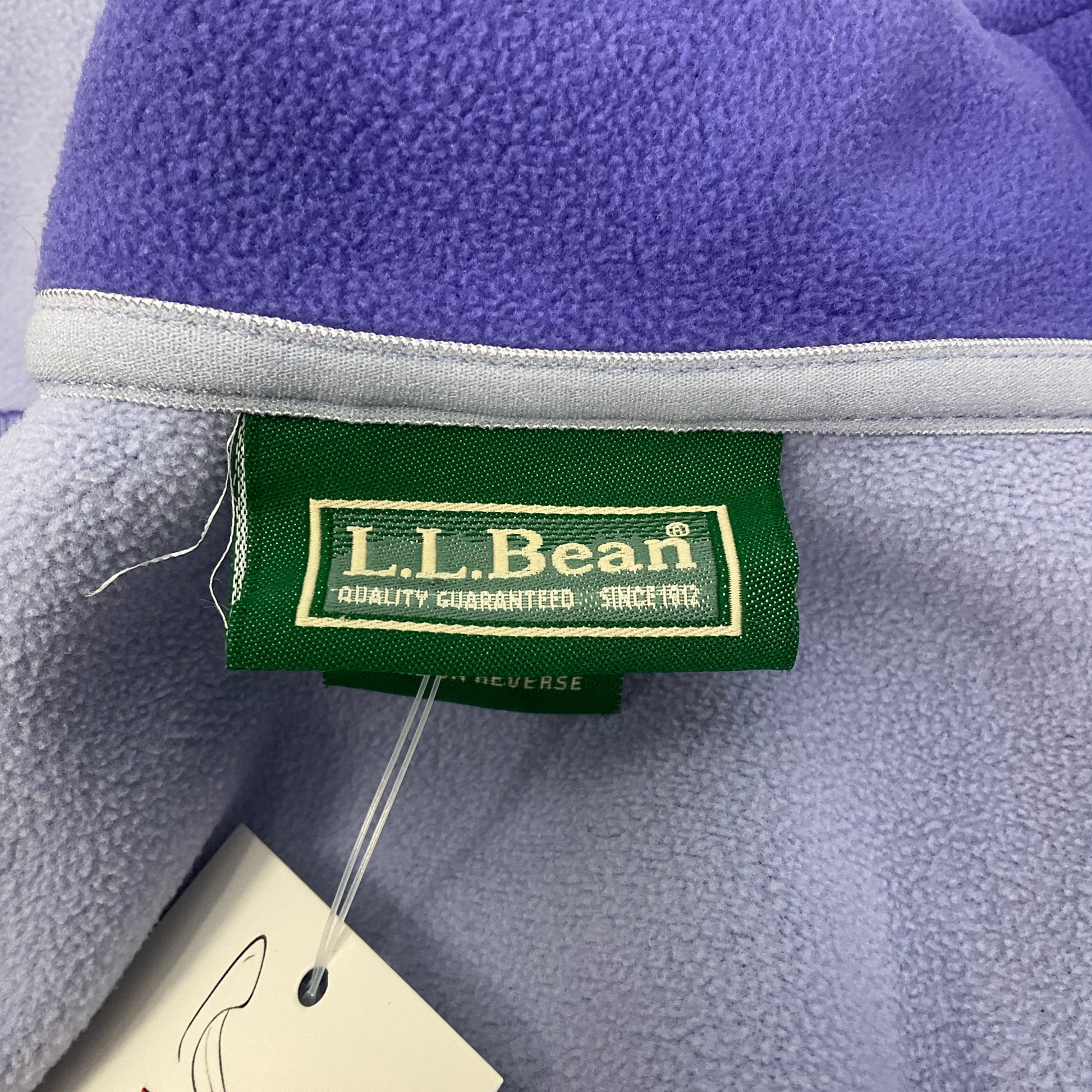 LL Bean Purple Fleece Vest Size Medium - label