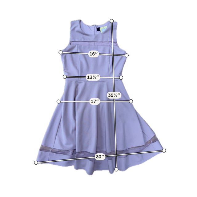 Lulus Social Circle Mauve Pink Skater Dress with Mesh Detail Size Medium
