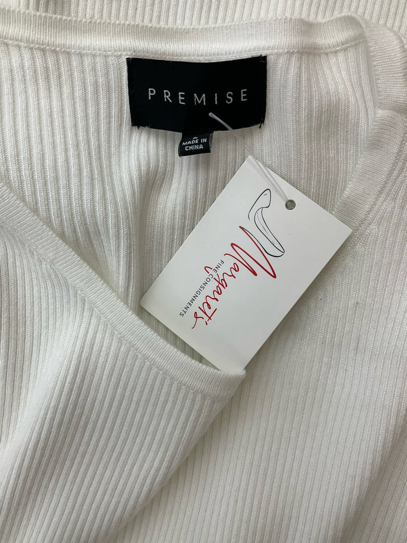 Premise White Ribbed Pre-Owned Ladies Top - Size Large