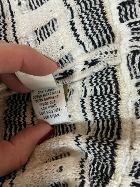 St. John Collection black/white Jacket Windowpane Plaid Boucle Knit Jacket Size 16 NWT - Size 16