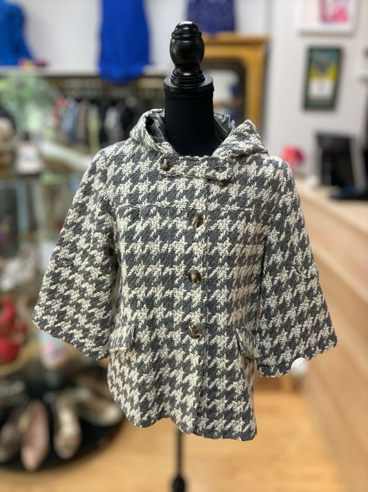 elevenses Size M Cream/Gray Print Jacket