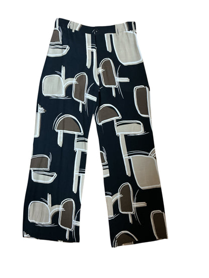 Zara Abstract Mushroom Print Wide Leg Palazzo Pants Size Large - ONLINE ONLY