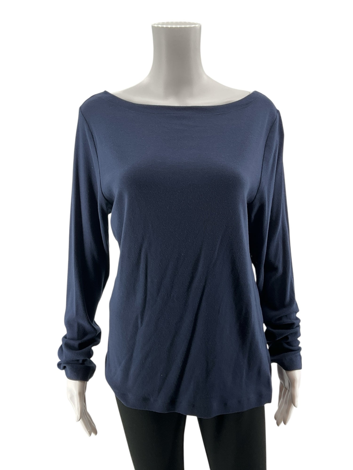 Gap Modern Boatneck Long Sleeve Tee Navy Blue XL | Pima Cotton Modal