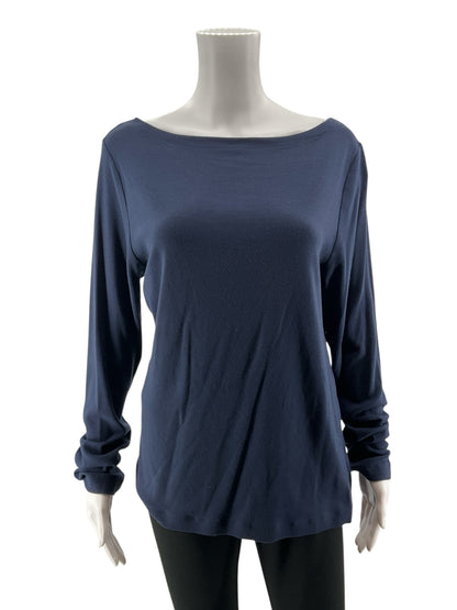 Gap Modern Boatneck Long Sleeve Tee Navy Blue XL | Pima Cotton Modal
