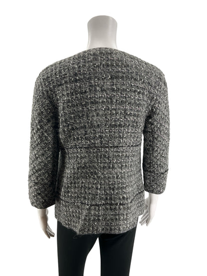 St. John Couture Beaded Sunburst Tweed Knit Jacket Granite Multi Size 2 NWT