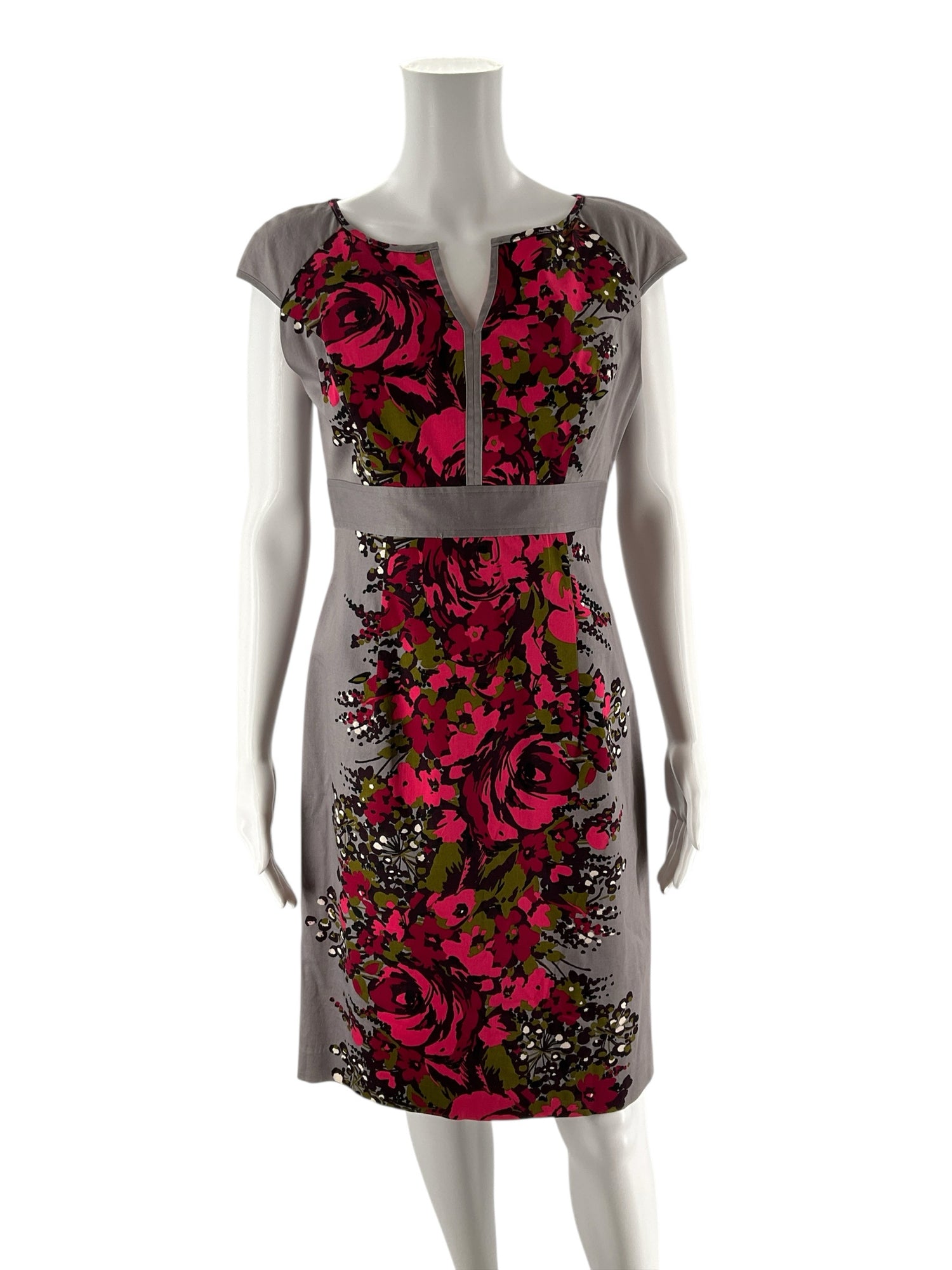 Nine West Gray/mult Floral Pre-Owned Ladies Dress - Size 4