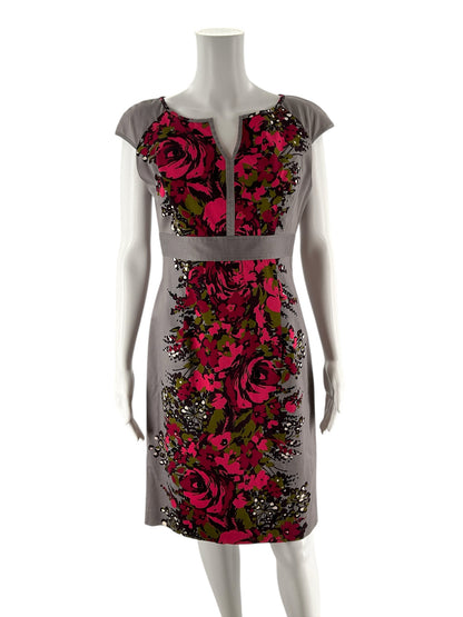 Nine West Gray/mult Floral Pre-Owned Ladies Dress - Size 4