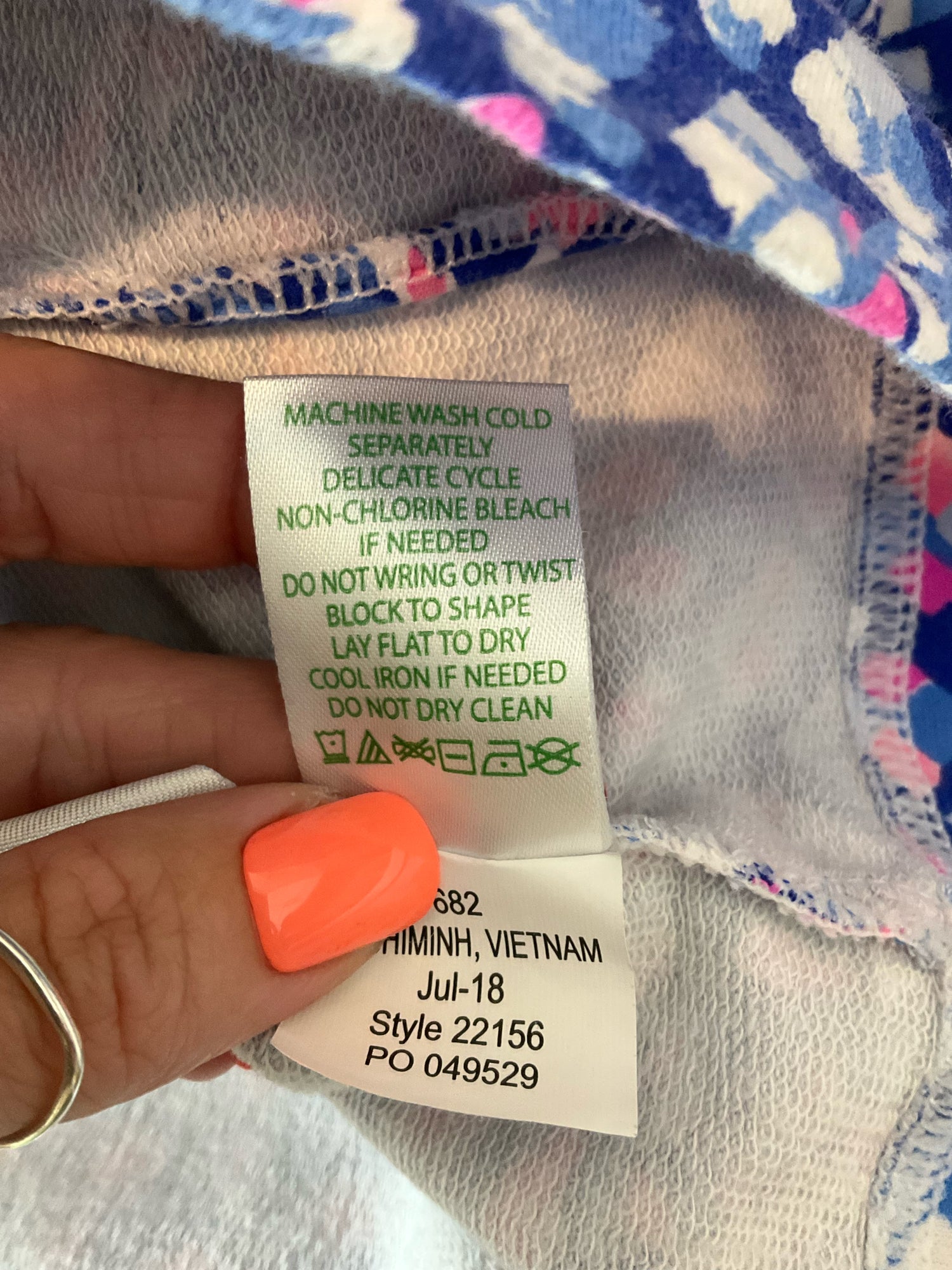 Lilly Pulitzer Skipper Popover Top Large Electric Blue Palette Print Half Zip