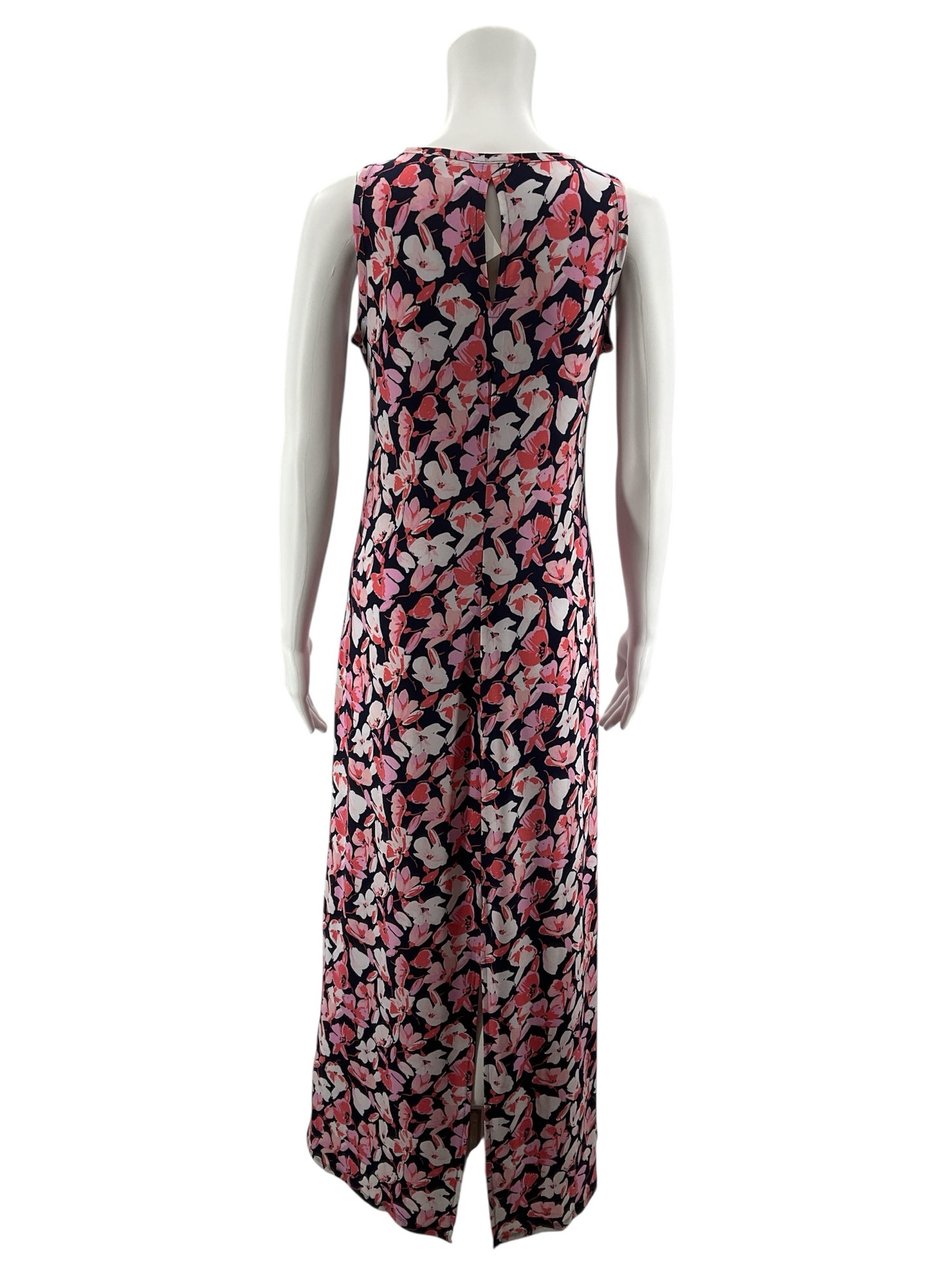 Vince Camuto Navy &amp; Pink Floral Sleeveless Midi Dress | Size XS
