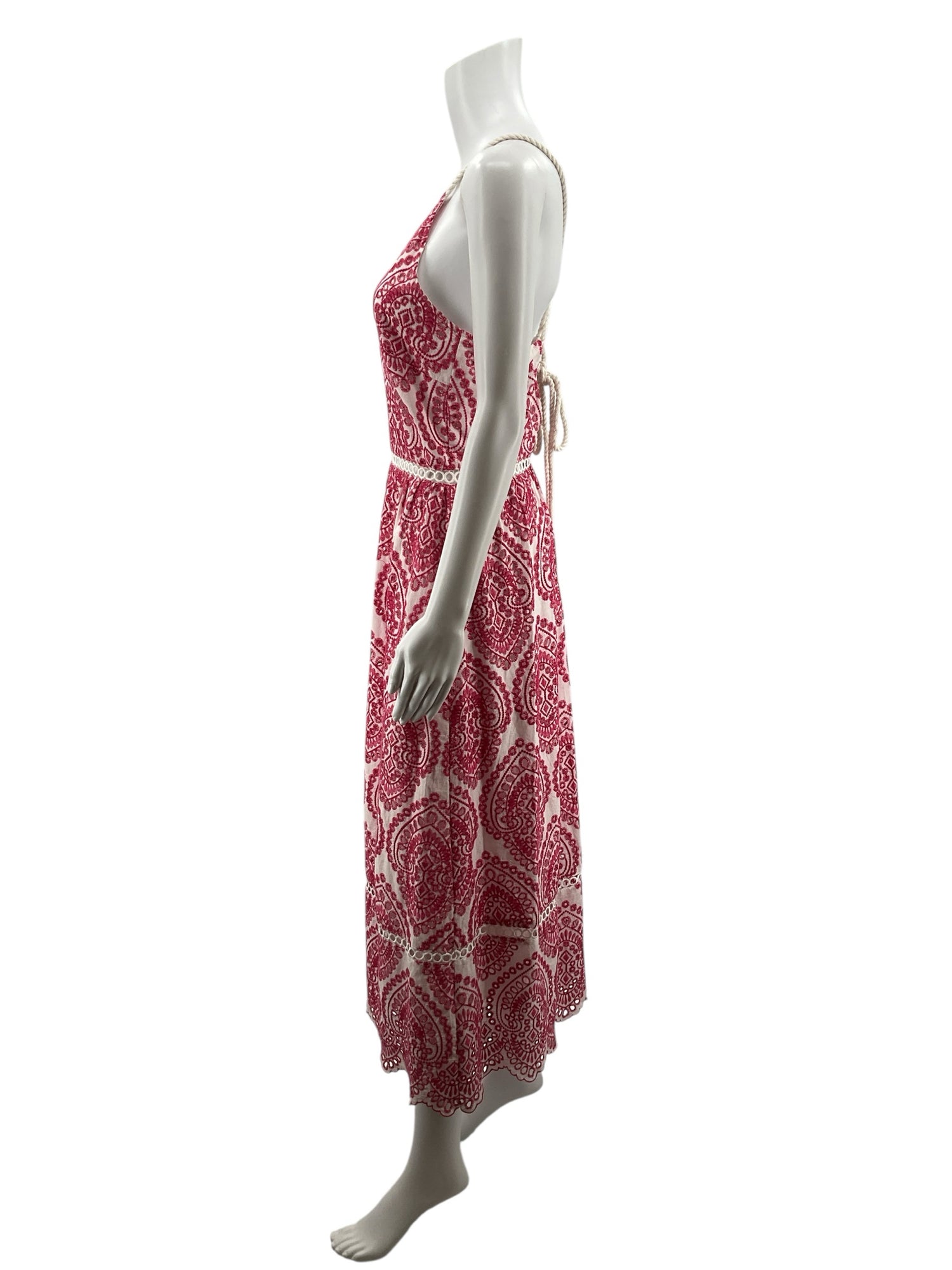 Adelyn Rae white/pink Maxi Lola Halter Eyelet Dress White Pink Size Small - Size S