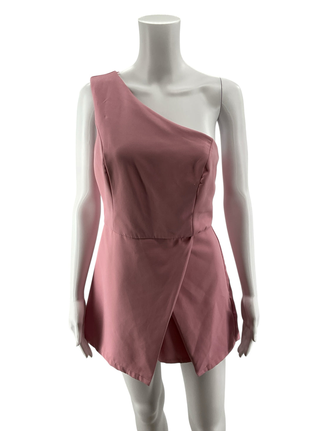 Idem Ditto One-Shoulder Asymmetrical Skort Romper Mauve Size Medium