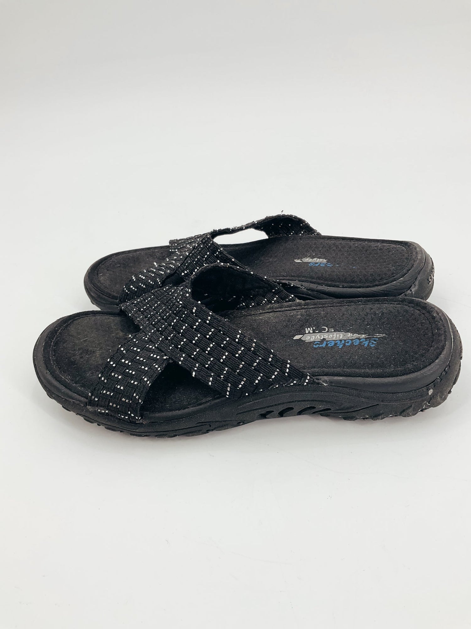 Skechers Black Sparkle Pre-Owned Ladies Sandals - Size 7 - Margaret’s Fine Consignment