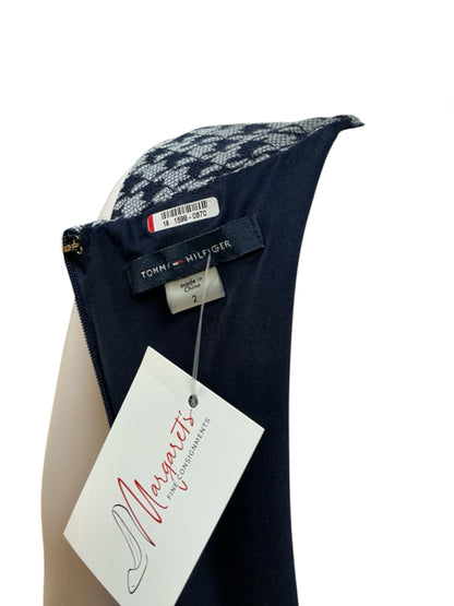 Tommy Hilfiger Navy Houndstooth Pre-Owned Ladies Dress - Size 2 - Margaret’s Fine Consignment