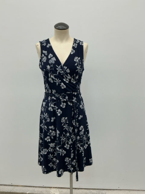 41 Hawthorn Kamile Floral Faux Wrap Dress Navy White Size Small - ONLINE ONLY