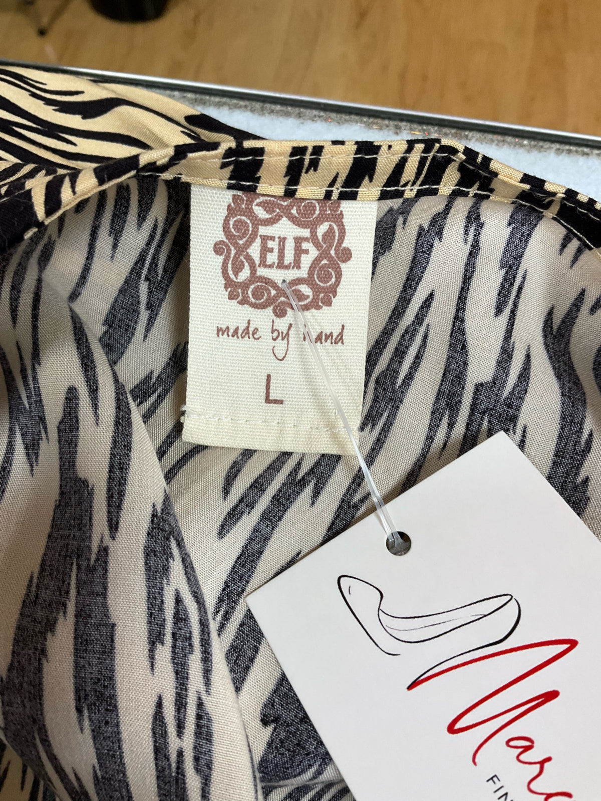 ELF Handmade Animal Print Wrap Dress Duster | Size L | 100% Rayon Bali Made - ONLINE ONLY