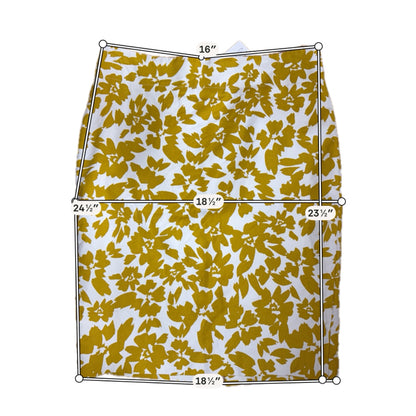 loft mustard/white Skirt Mustard/White Floral Pre-Owned Ladies Skirt - Size 8 - Size 8