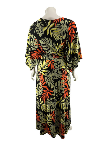 G by Giuliana Tropical Leaf Print V-Neck Maxi Dress Size XL - ONLINE ONLY