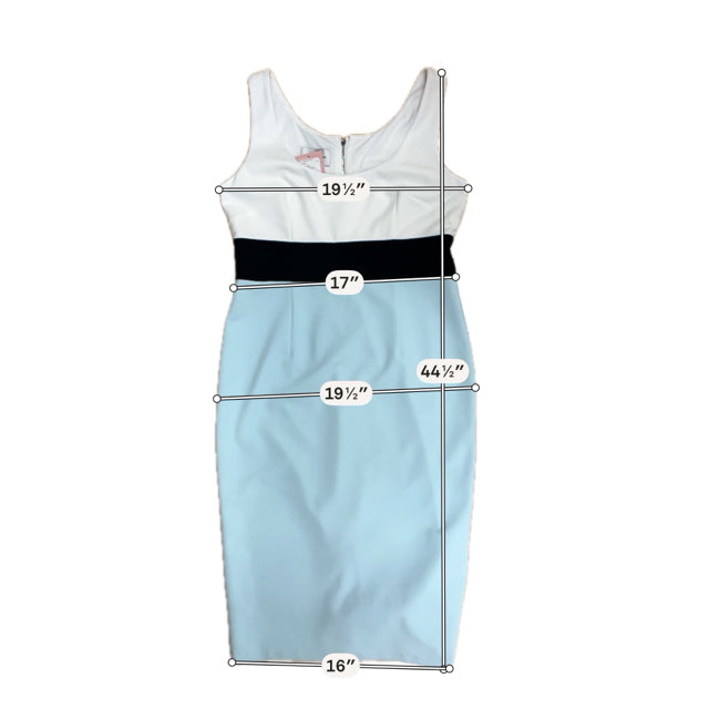 Donna Morgan white/blue Dress Size 12 white/blue colorblock Pre-Owned Ladies Dress - Size 12