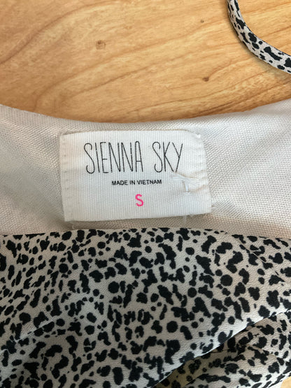 Sienna Sky Cheetah Print Midi Slip Dress Size S | Button Front Tie Waist - ONLINE ONLY