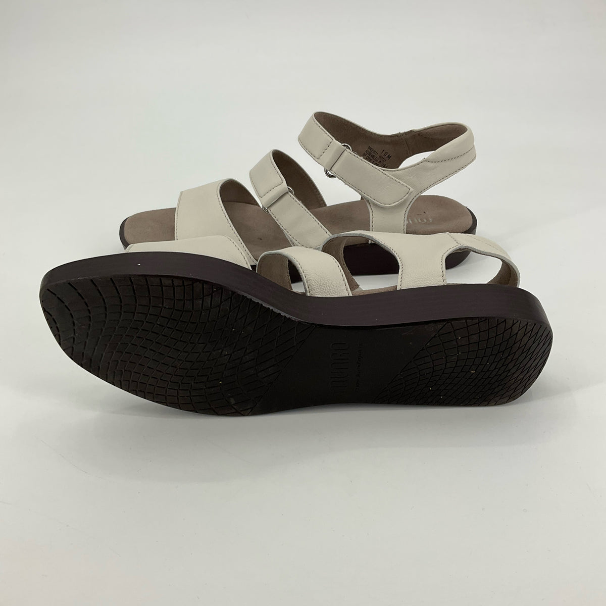 Munro Laine Comfort Wedge Sandals White Leather Size 10M - ONLINE ONLY