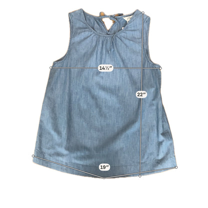 J. Crew Tie-Back Chambray Cotton Linen Shell Top Blue Size XXS