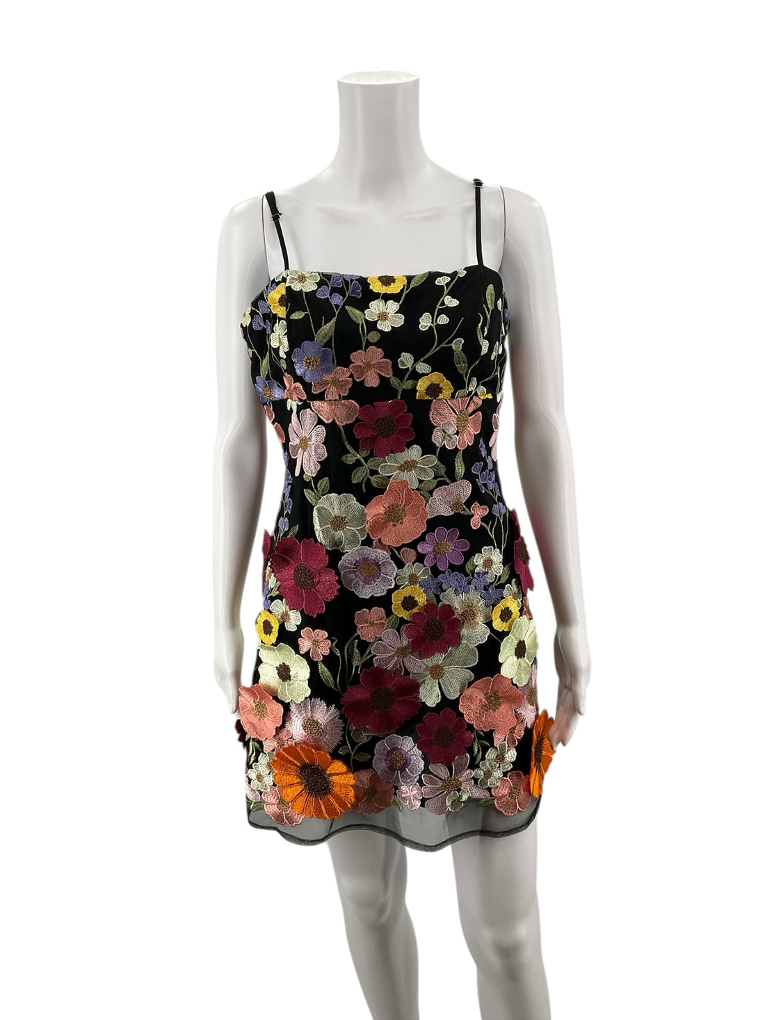 Storia Black/Multi Floral Pre-Owned Ladies Dress - Size Large