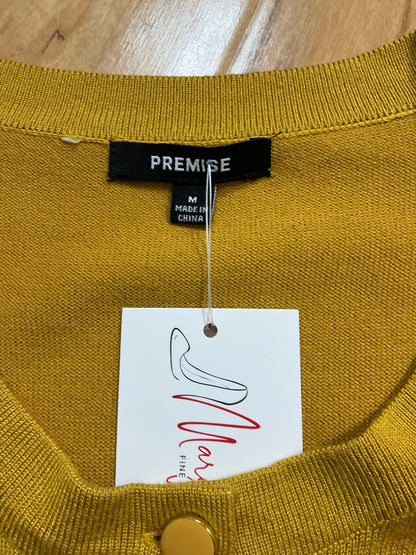 Premise Mustard Yellow Snap Front Cardigan Sweater | Size Medium