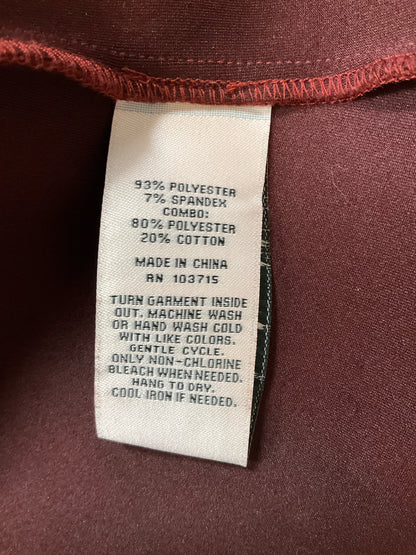 Nanette Lepore Maroon Open Front Zip Pocket Blazer Jacket Size Large