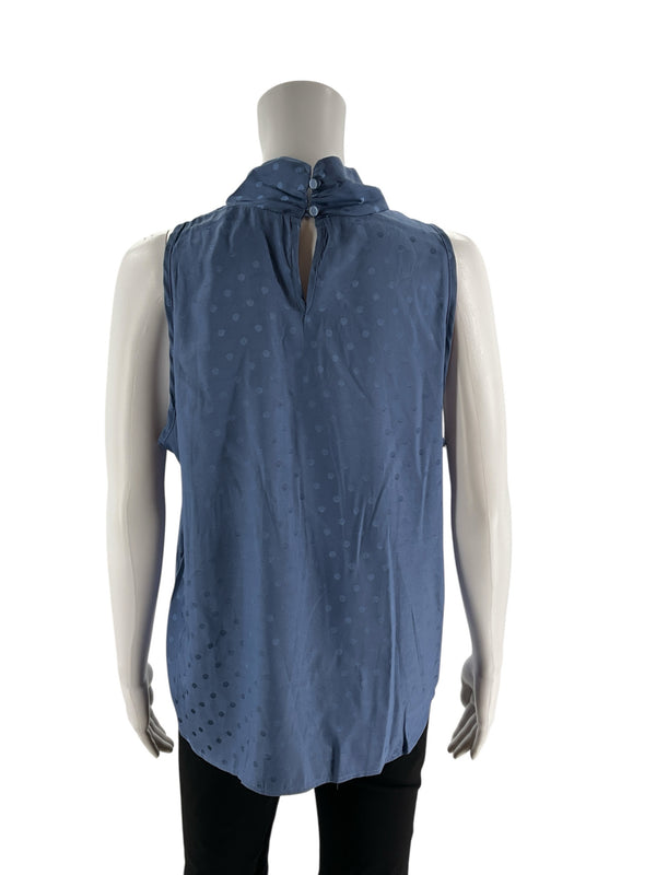 Status Blue Polka Dot Pre-Owned Ladies Top - Size Large