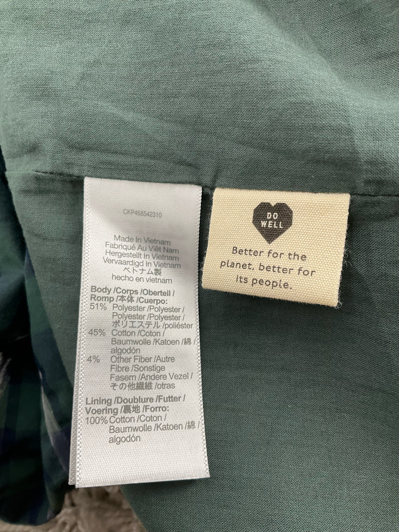 Madewell Green Plaid Pre-Owned Ladies Dress - Size Small