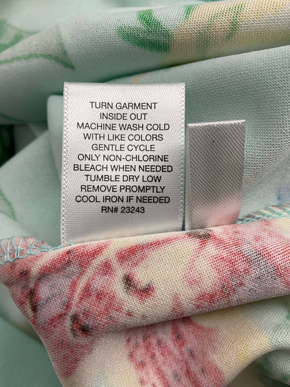 New York &amp; Co Aqua/Red/Yellow Floral Pre-Owned Ladies Dress - Size XS