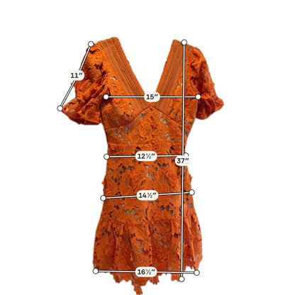 Adelyn Rae Orange/Tan Pre-Owned Ladies Dress - Size Small