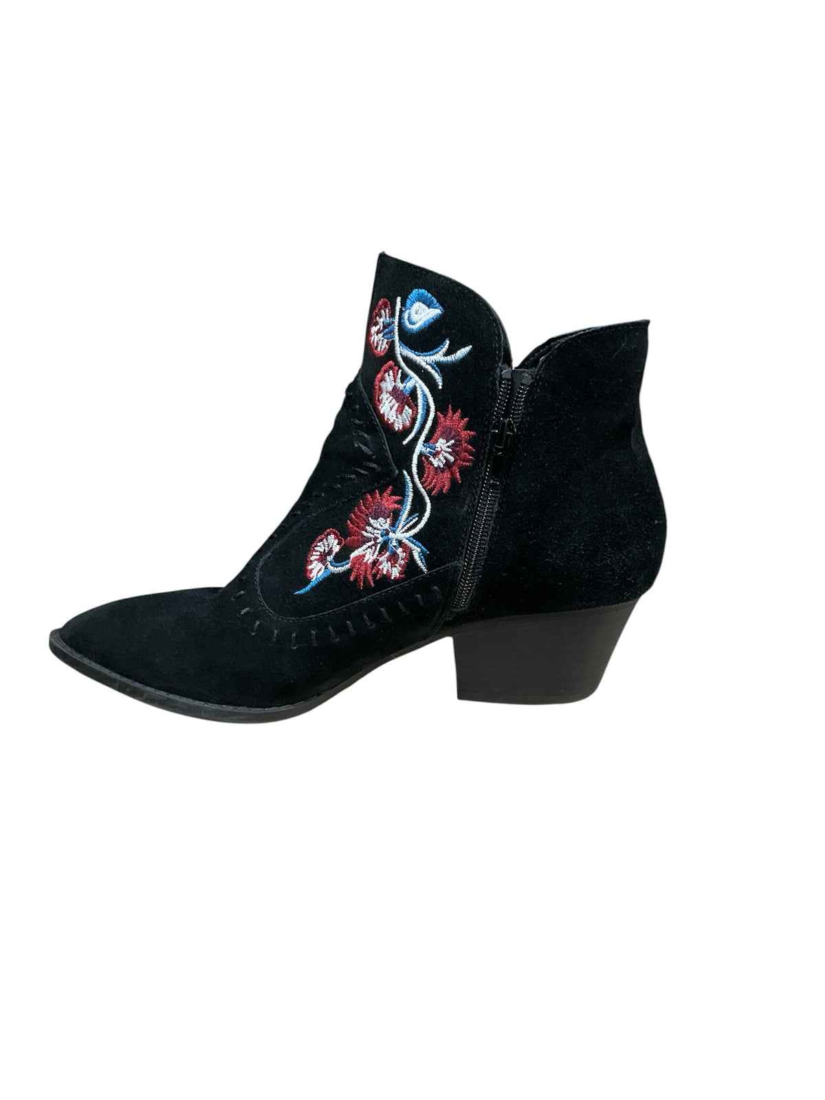 Carlos by Carlos Santana Gypsy Floral Embroidered Suede Ankle Boots Size 7