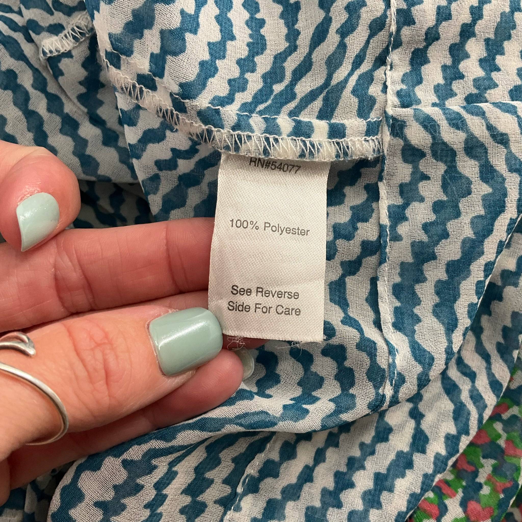 Cabi Blue/Green/Pink Print Top - Size Medium - Margaret’s Fine Consignment