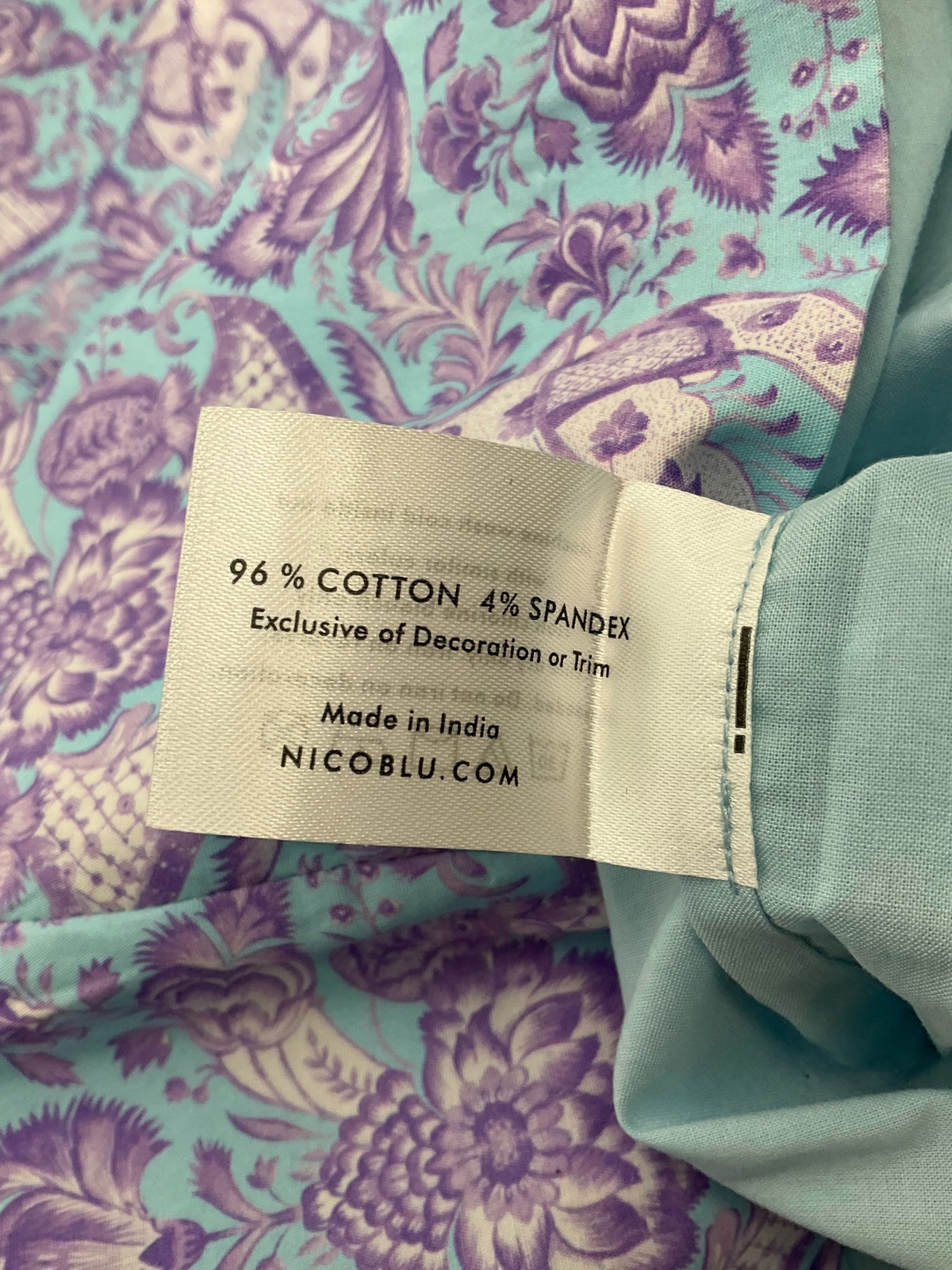 nicoblu Aqua/Purple Dress Aqua/Purple Floral Pre-Owned Ladies Dress - Size 2 - Size 2