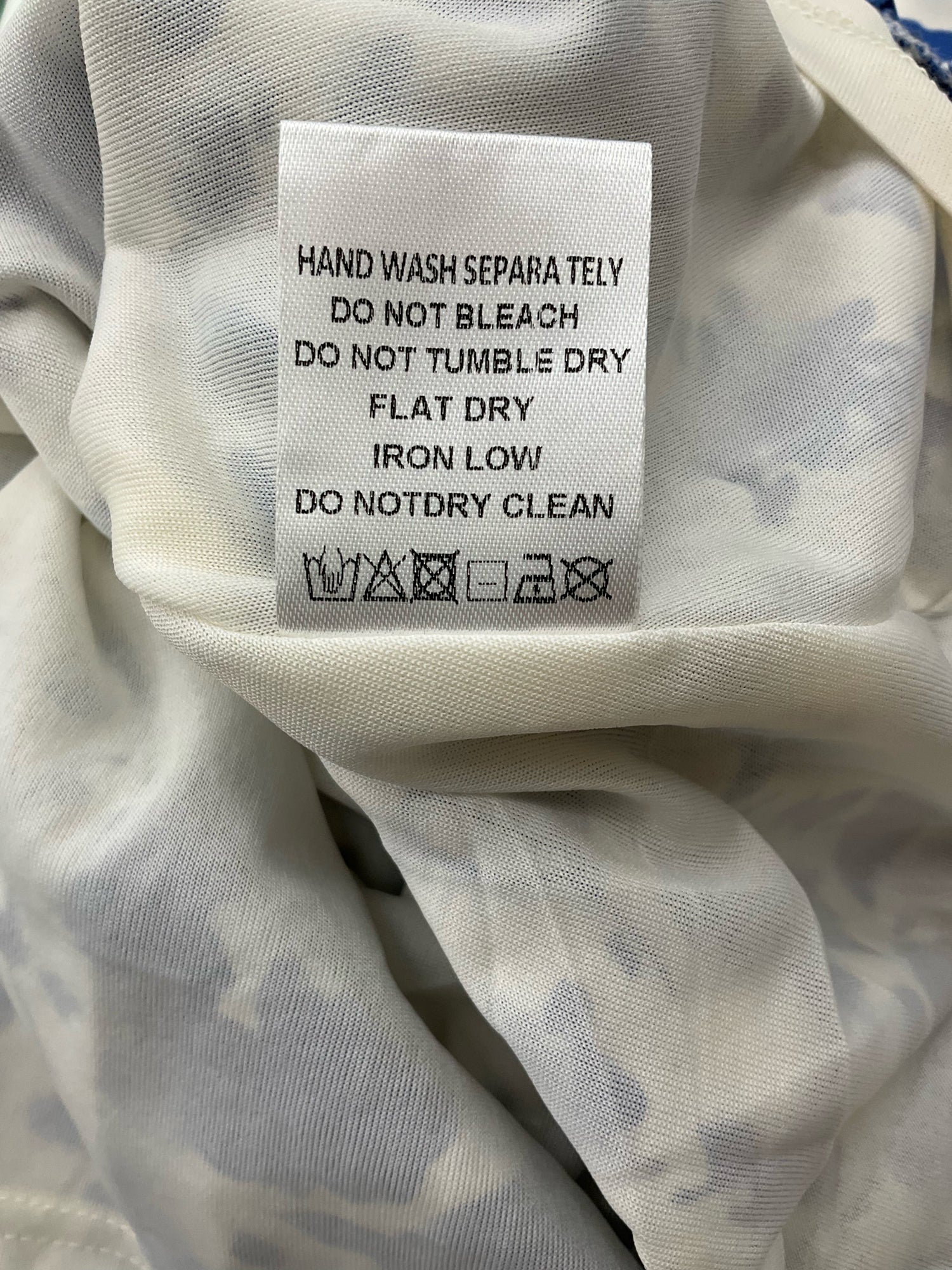 Shop The Mint White/Blue Floral Pre-Owned Ladies Dress - Size Small