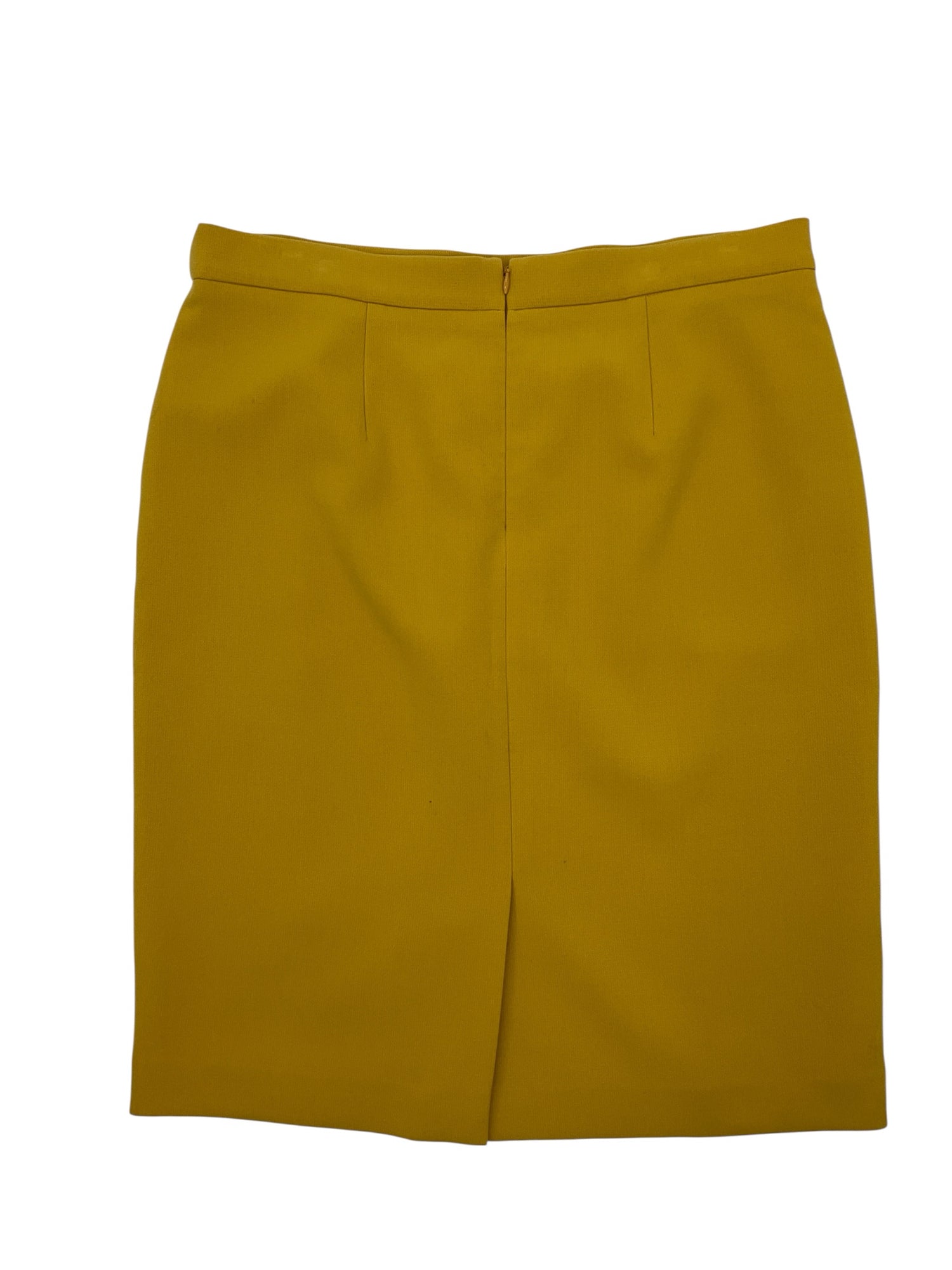 Ann Taylor High Waist Pencil Skirt Mustard Yellow Stretch Lined Size 14