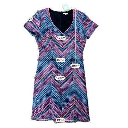 Hutchinson Chevron V-Neck Textured Knit Sheath Dress Size 12