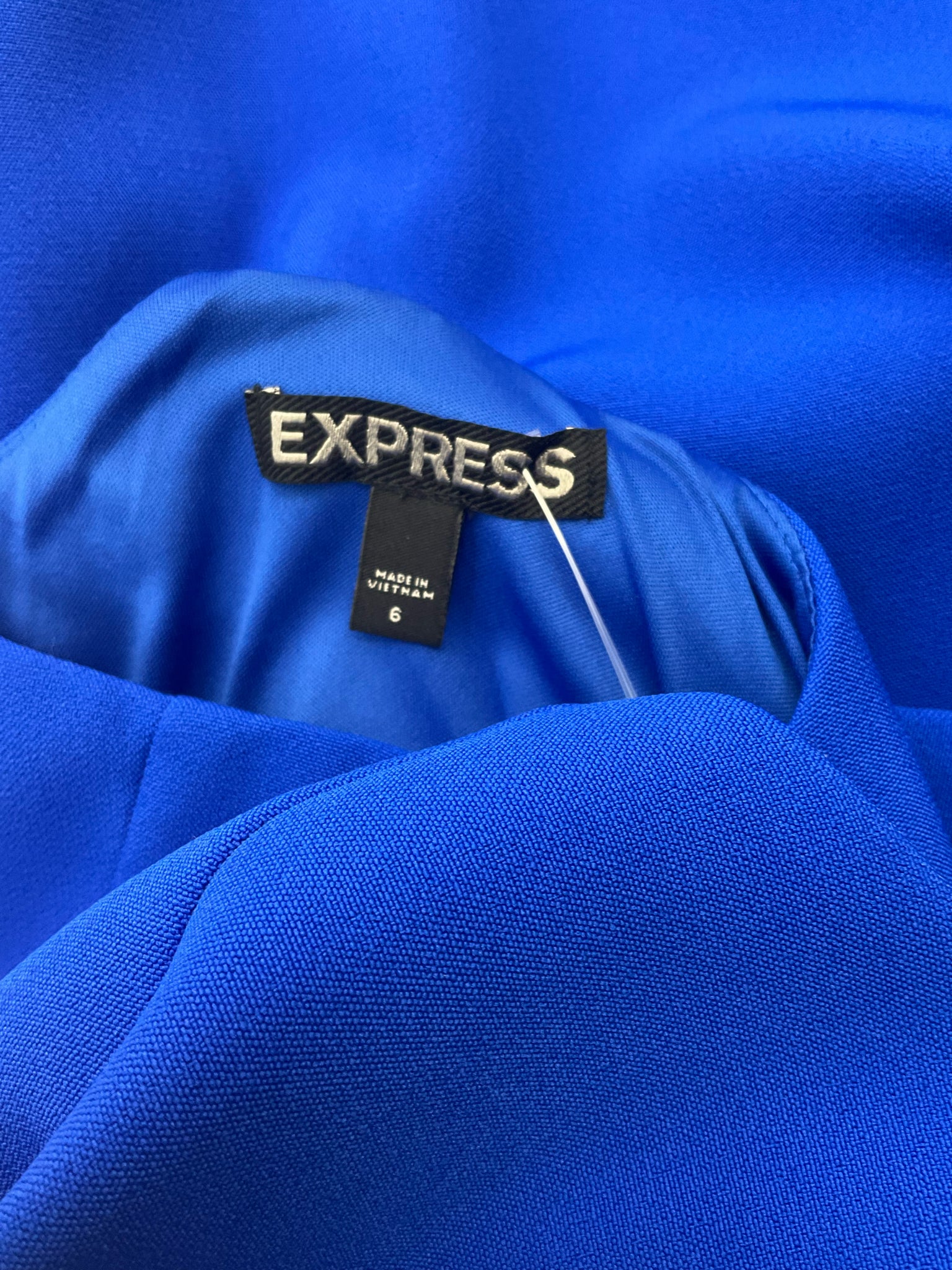 Express Royal Blue Fit and Flare Royal Blue Cutout Fit &amp; Flare Mini Dress Size 6 - Size 6