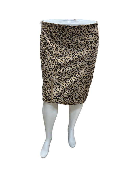 chico's Size 16 Camel Animal Pre-Owned Skirt