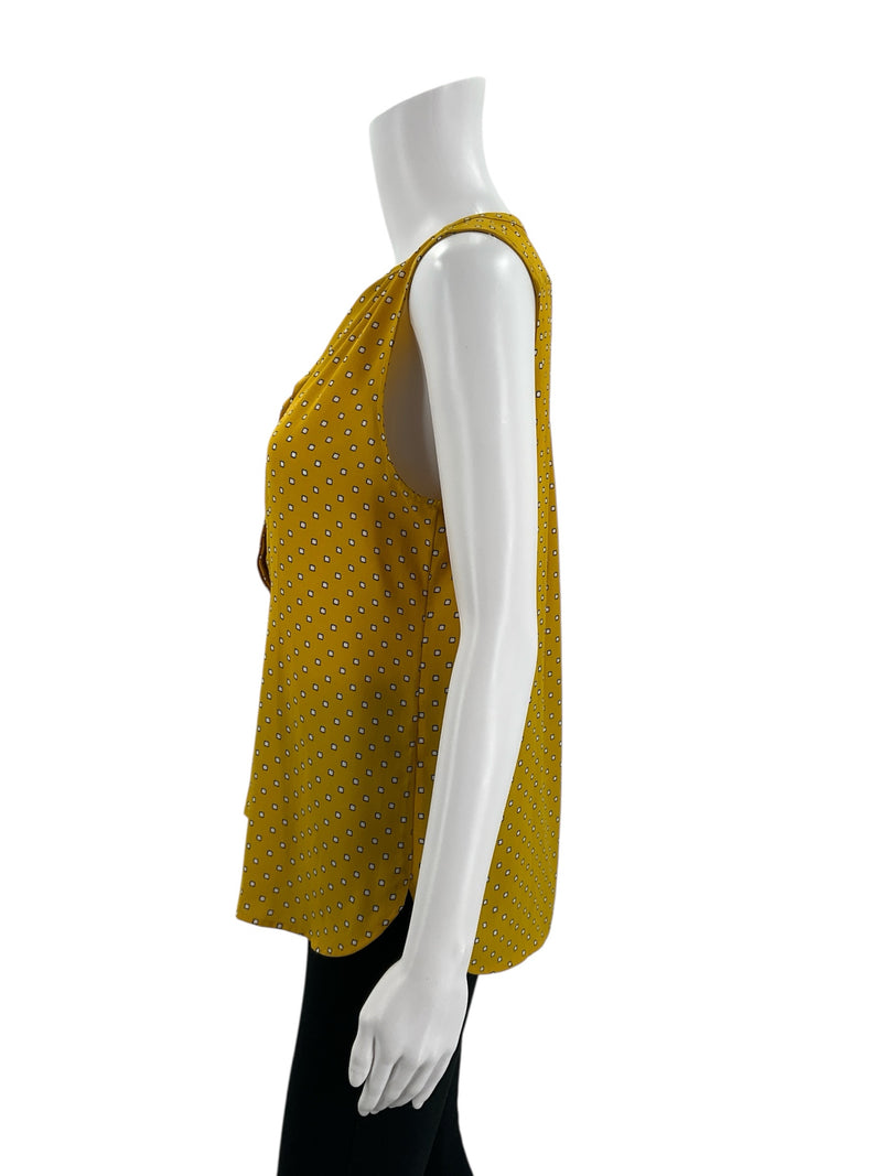 Loft Yellow Print Pre-Owned Ladies Top - Size Small - Margaret’s Fine Consignment