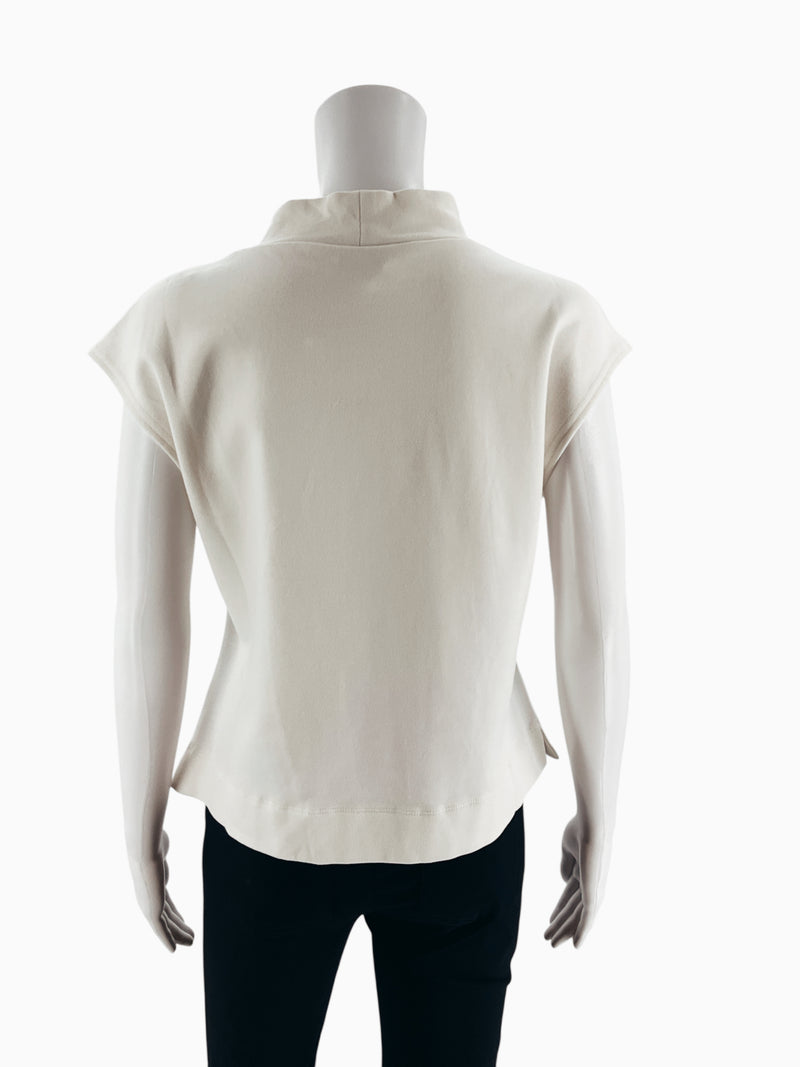 Melloday Cream Solid Pre-Owned Ladies Top - Size Large