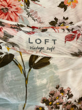 LOFT ecru/brown/orange Sleeveless Vintage Soft Floral Flutter Sleeve Top 100% Cotton Size Small - Size S