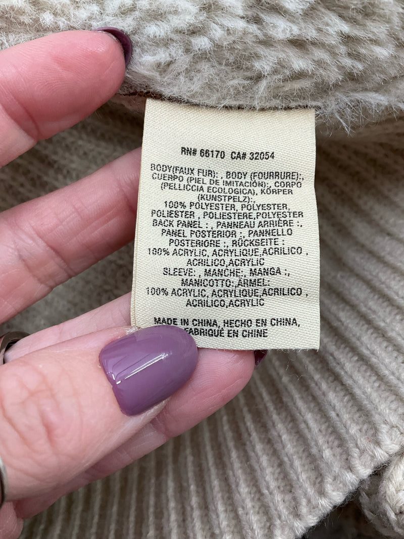 Moth Camel/Cream Solid Pre-Owned Ladies Shrug - Size Medium