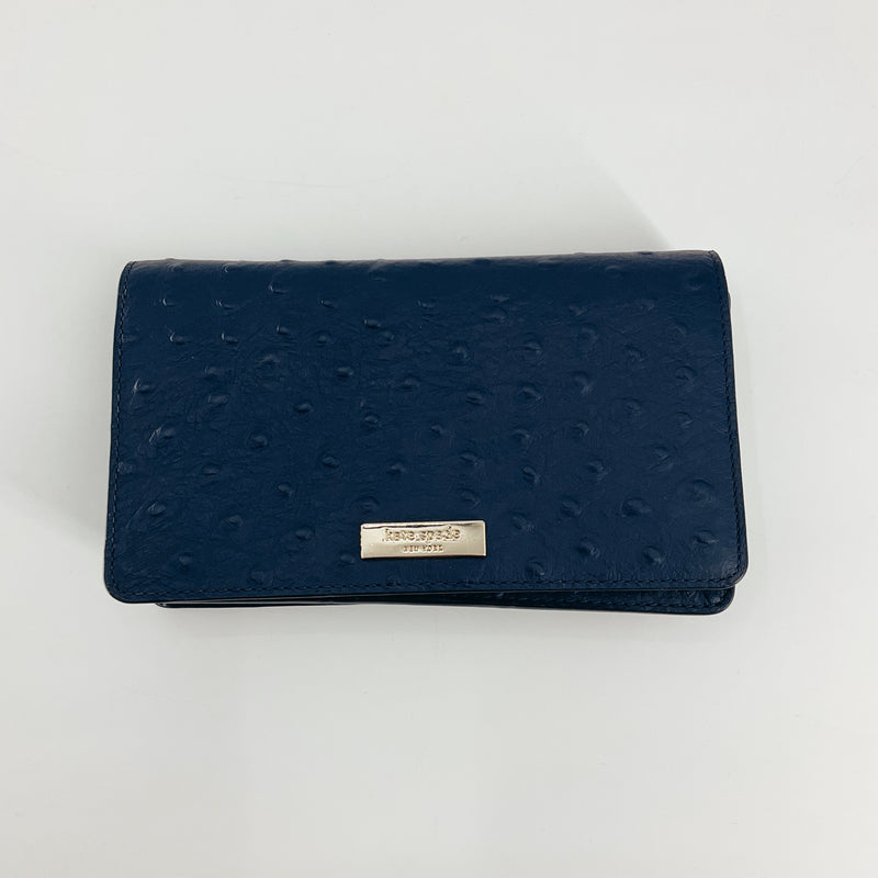 Kate Spade Navy Ostrich Pre-Owned Ladies New with Tags Crossbody - Margaret’s Fine Consignment