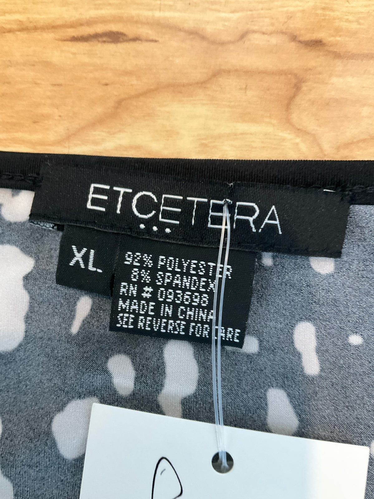 Etcetera Abstract Print Ruched Sleeveless Top | Size XL