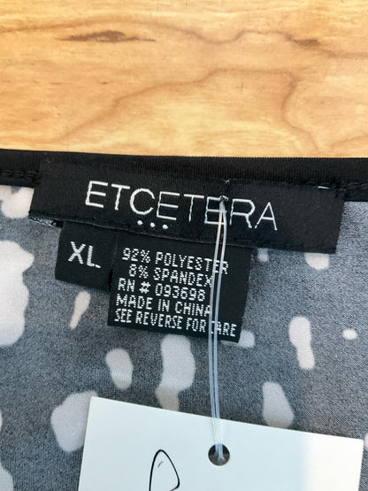 Etcetera Abstract Print Ruched Sleeveless Top | Size XL