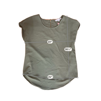 Olive + Oak Olive Green Crepe Cap Sleeve Blouse Top Size Small - ONLINE ONLY