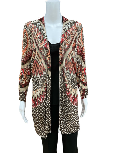 chico's Size L Tan/orange Print shrug